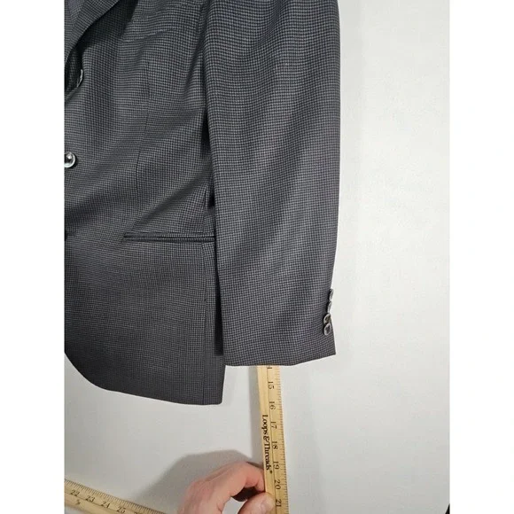 HUGO Hugo Boss 100% Virgin Wool Blazer Sport Coat 36S Houndstooth Pattern - Picture 6 of 16